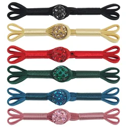 5 Pairs Chinese Knot Buttons Fastener for Cheongsam Tang Suit Retro Strip Buttons for Collar Decorative Handmade Cloth Button