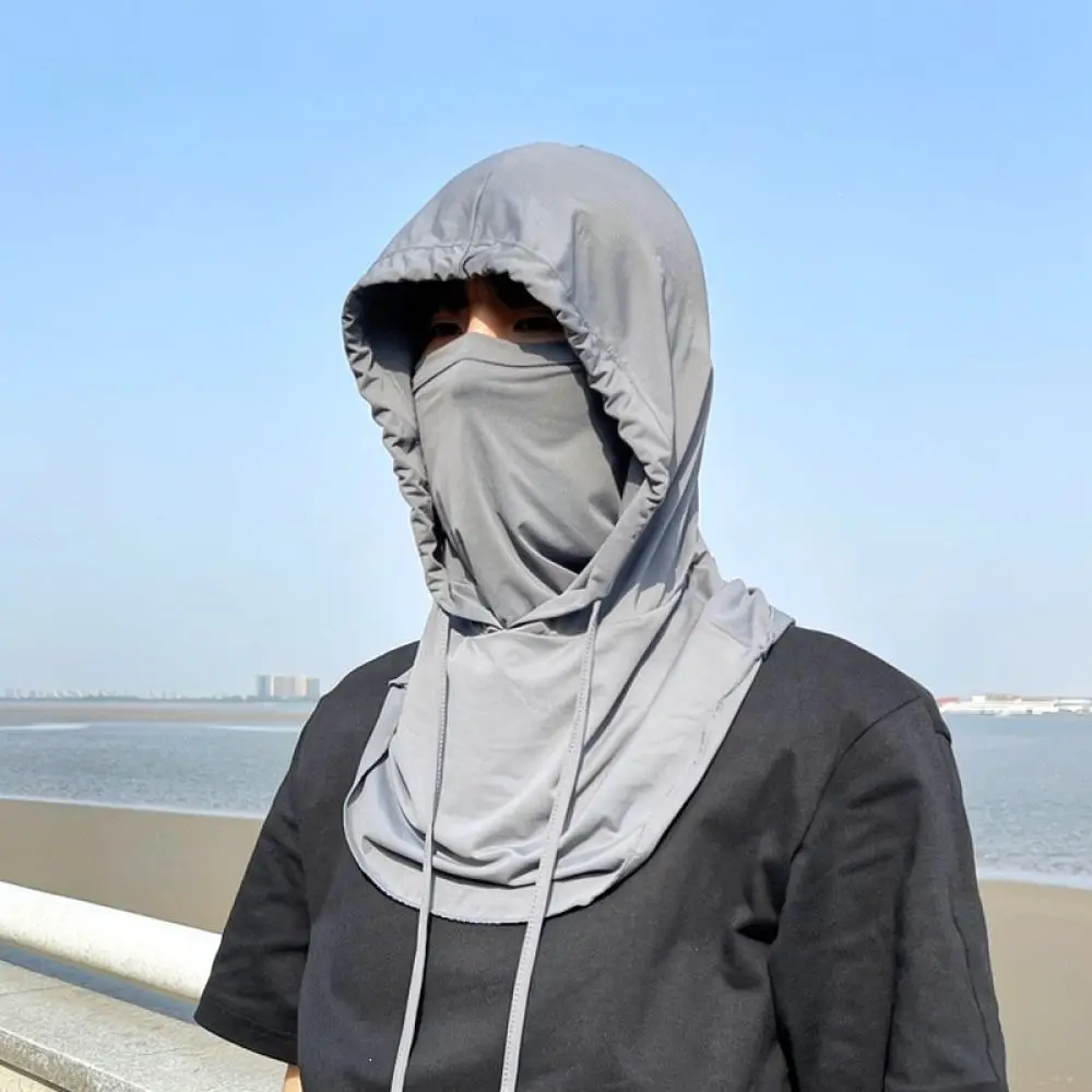 Full Face Balaclava Sunscreen Mask Ice Silk Hood Cycling Neck Guard Outdoor Sporty Breathable Protection Accessory Gear