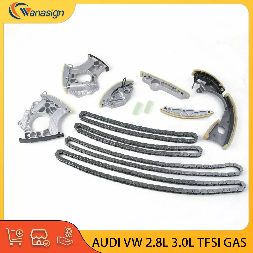 Timing Chain Tensiner Guide Set Fit For AUDI Volkswagen A4 S4 A5 S5 A6 A7 A8 Q5 SQ5 Q7 TOUAREG 2.8 3.0 L T V6 GAS DOHC 2010-2018