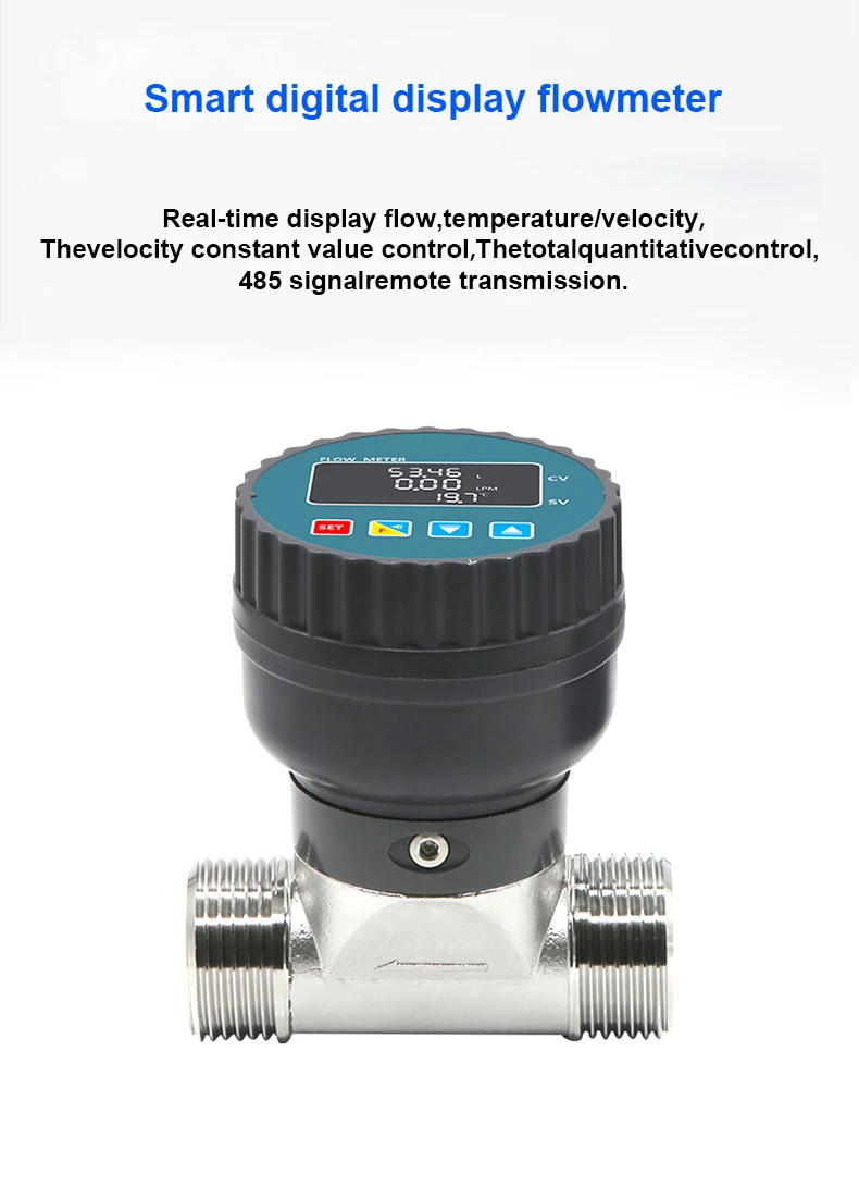 DN15 Smart Digital Display Flowmeter RS485 LCD Electronic Flowmeter 1/2