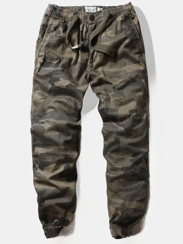 

American Retro Outdoor Workwear Pants Loose Cuffed Trousers Camouflage Pattern Youthful Vitali Sle Straight Leg Jeans