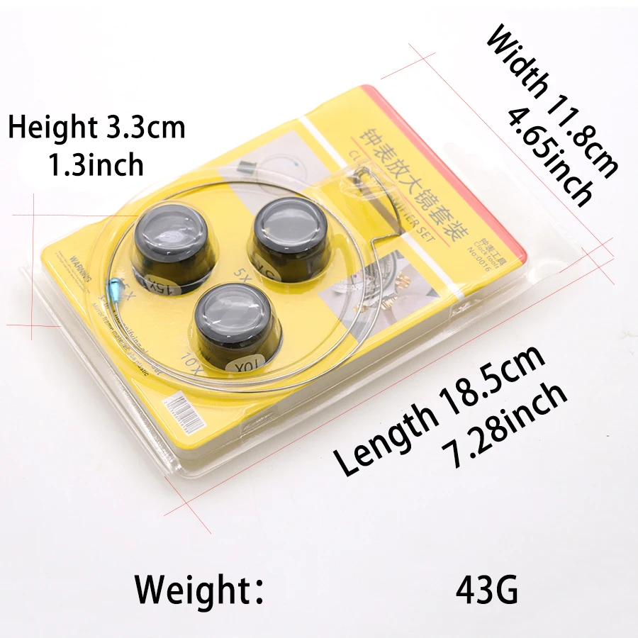 時計修理工具、時計工具、ブティック3in1拡大鏡、アイマスクセット、スチールワイヤーインチミラー、接眼レンズ
