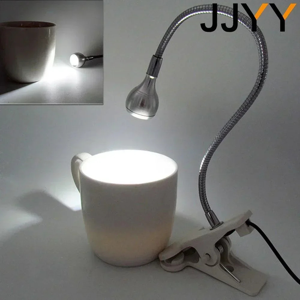 USB Powered LED Clip Desk Lamp Portable Flexible Hose Reading Light for Book Computer Study Bedroom Creative Gift