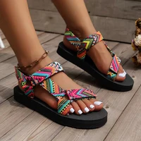 Summer Flat Women's Shoes Hemp Rope Set Foot Beach Sandals Outdoor All-match Casual Slippers Large Size Women Sandals - Image 3