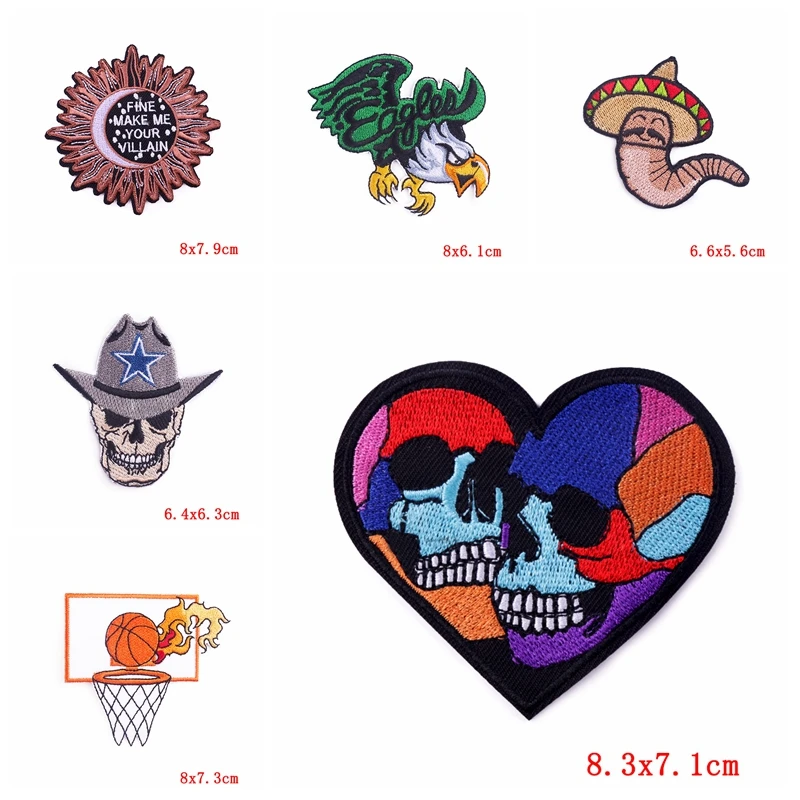 10PCS/Lots Eagle/Money Embroidered Patches On Clothes Jacket Sew Embroidery Patch Punk Patch Iron On Patches For Clothing DIY