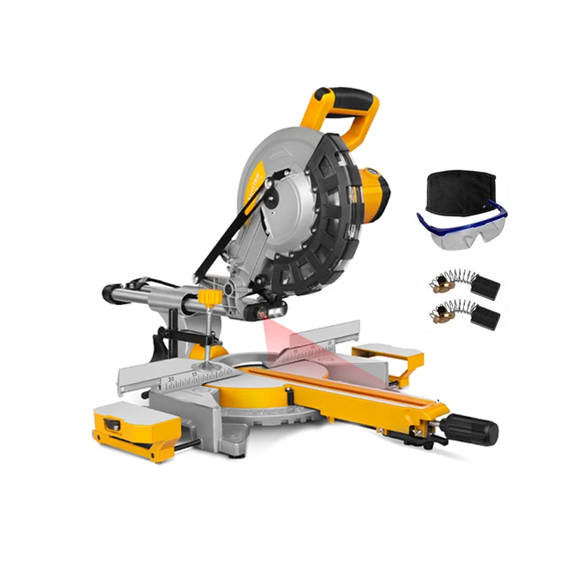 10 Inch Pull Rod Miter Saw 220V/2400W Multifunctional Circular Saw Sawing Aluminum Machine Woodworking Power Tool Cutting Machin