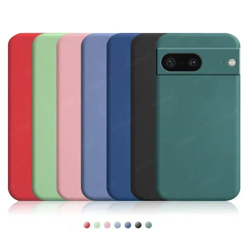 For Cover Google Pixel 7 Case Google Pixel 7 6 8 Pro 7A Capa Shockproof Liquid Silicone TPU Soft Cover Google Pixel 7 Pro Funda