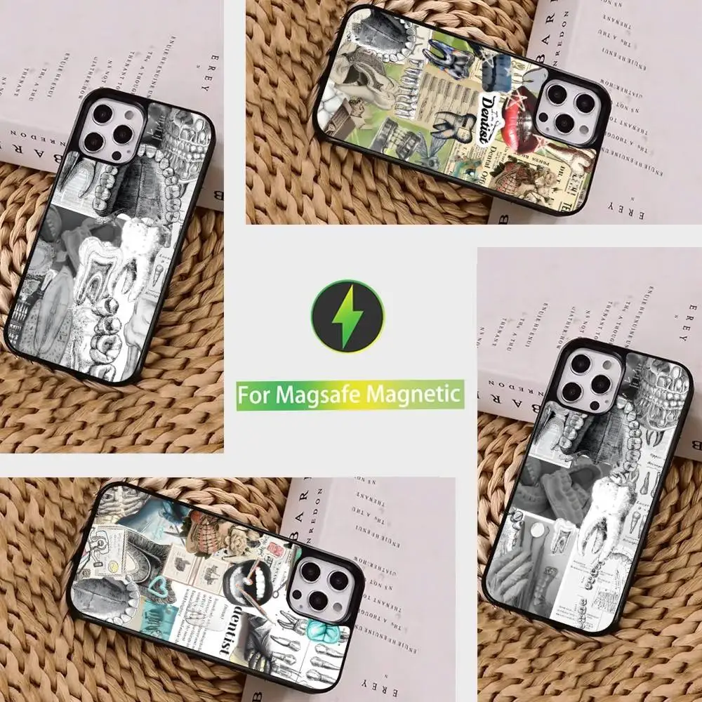 

Dentist Dental Tooth Art Phone Case For iPhone 16,15,14,17,13,12,11,Pro,Max,Plus,Mini, Magsafe,Magnetic Wireless Charging Case