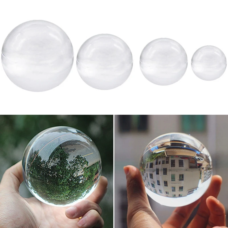 Transparent Color Glass Crystal Ball Healing Sphere Photography Props Ball Decor