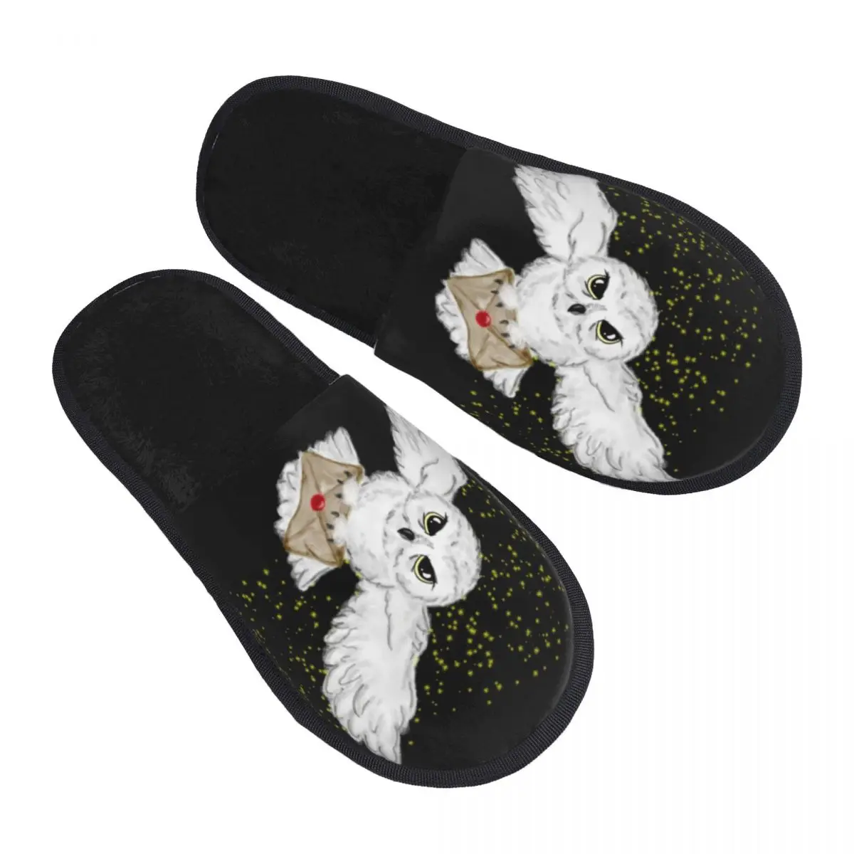 Custom Owl Flight Tote Bag House Slippers Women Cozy Memory Foam Witch Magic Slip On Bedroom Slipper Shoes