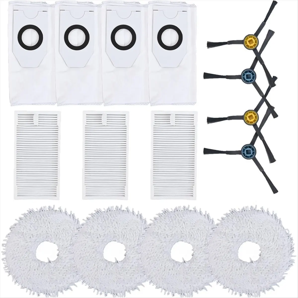 106 ABPX Kit de accesorios para aspiradora J12 para Ultra con fregonas, bolsas para polvo y cepillos laterales para una limpieza efectiva