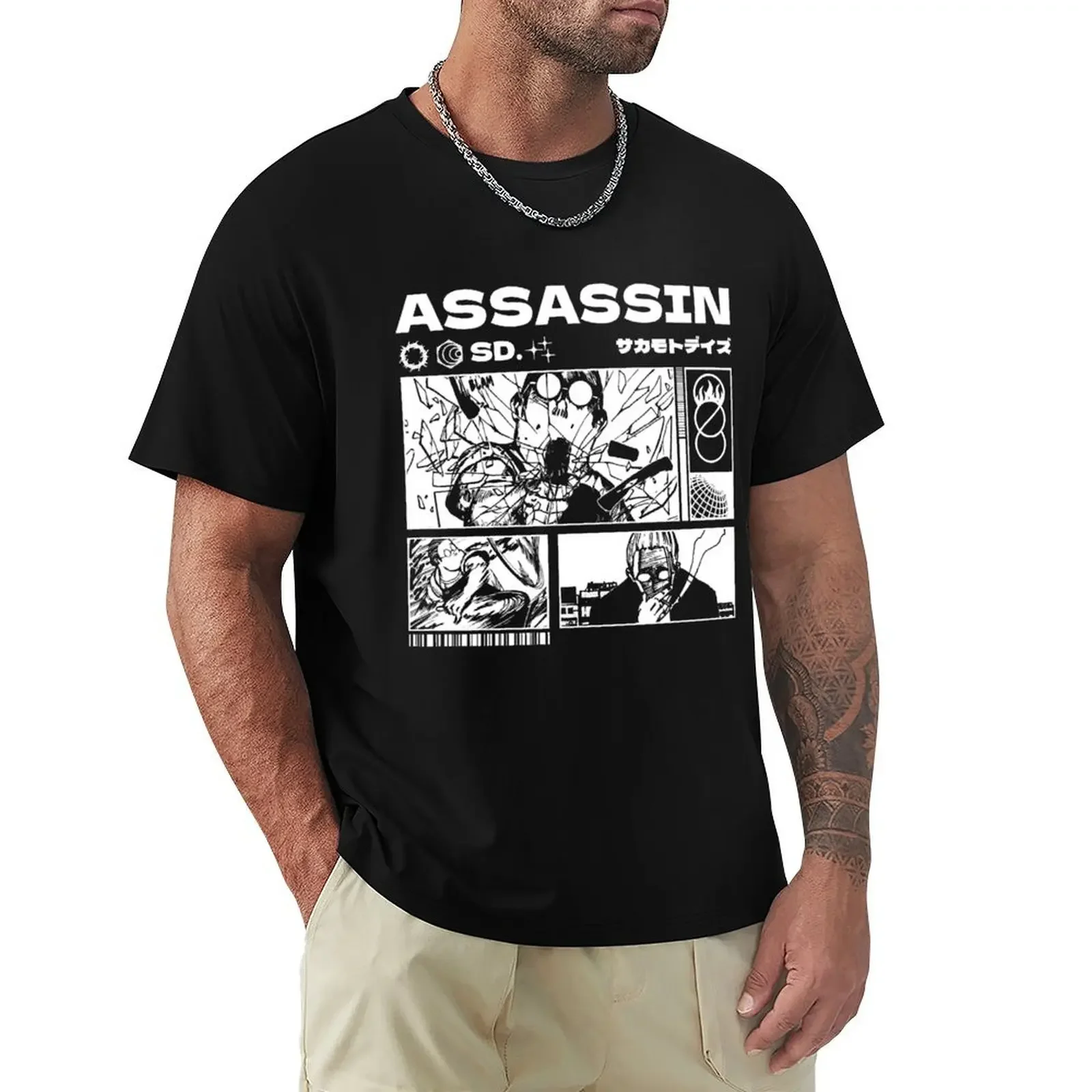 Assassin - Sakamoto Days Manga Anime T-shirt for a boy shirts graphic tees oversizeds men Informal manga Sweatshirt vintage