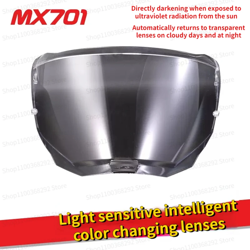 LS2 Motorcycle Helmet Lens Color High-definition Anti Fog Intelligent Color Changing Lens MX701 Pull Off-road Helmet Lens