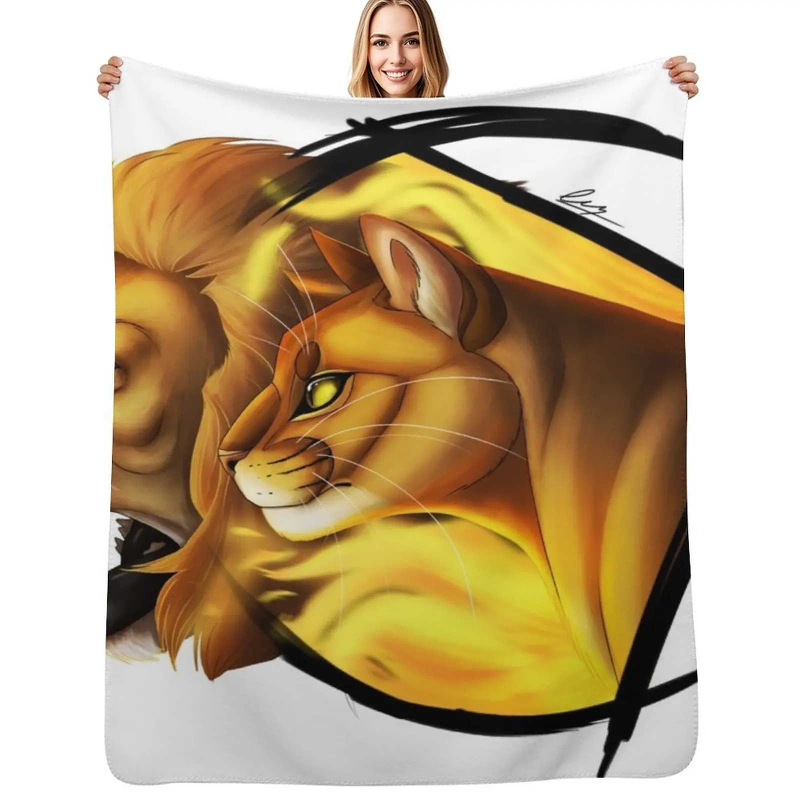 

Warrior Cats: Firestar Throw Blanket Baby Plaid Flannel Fabric Blankets