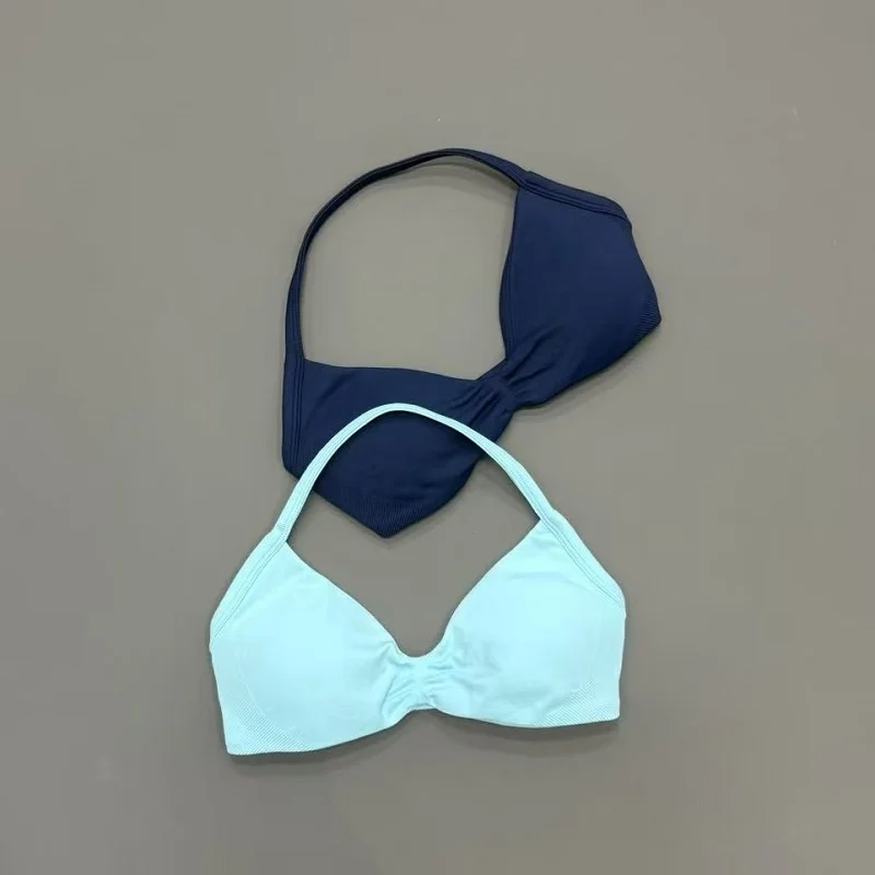 Halter Gym Bra Women High Support Backless Sports Top Seamless Breathable Yoga Workout Running Fitness Active Wear Underwear image 5