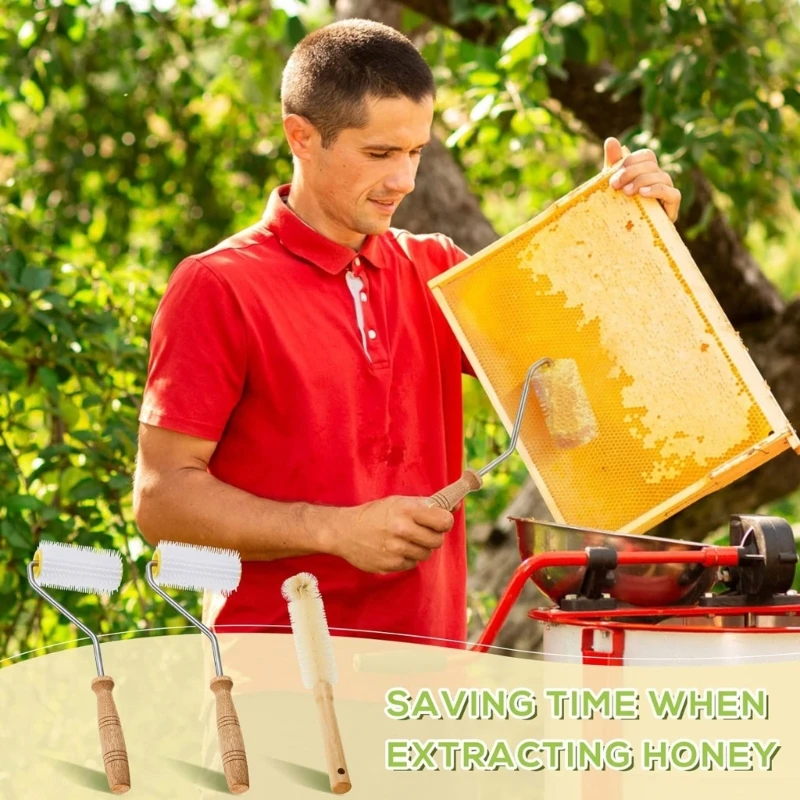 Set Alat Ekstraktor Madu Rol Jarum Membuka Tutup Hadiah untuk Dropship Peternak Lebah