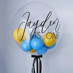 2/1Pc 18/24/36inch Custom Name Sticker Personalized Bubble Balloon Stickers for Wedding Birthday Baby Shower Party Decorations