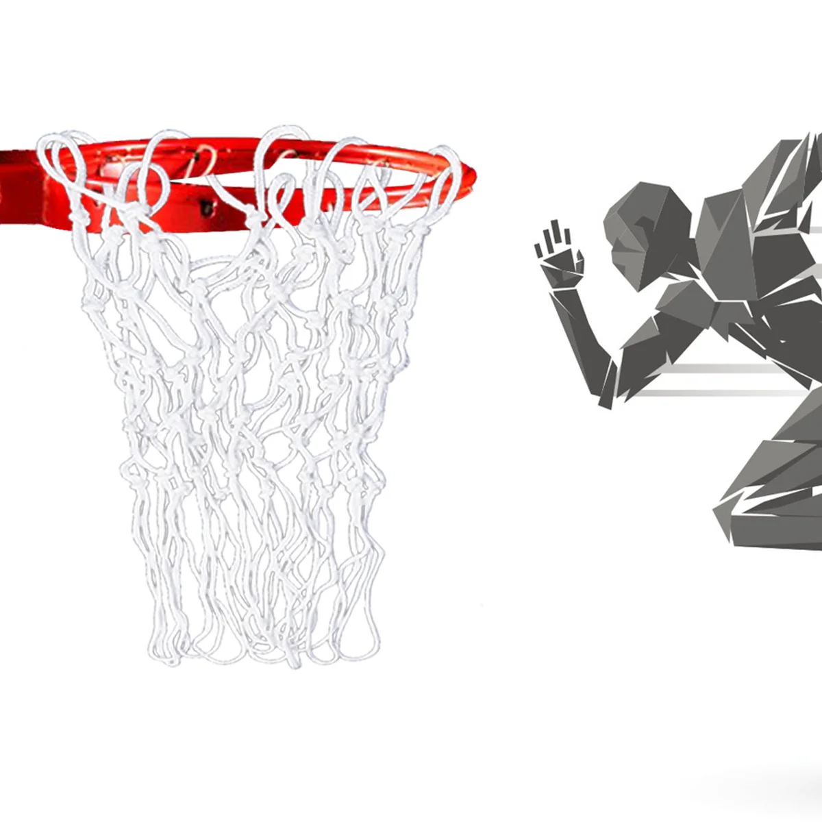 Rede de basquete de nylon com brilho noturno, 2 peças, resistente ao desgaste, serve para aro de basquete padrão, perfeita para patios internos e externos