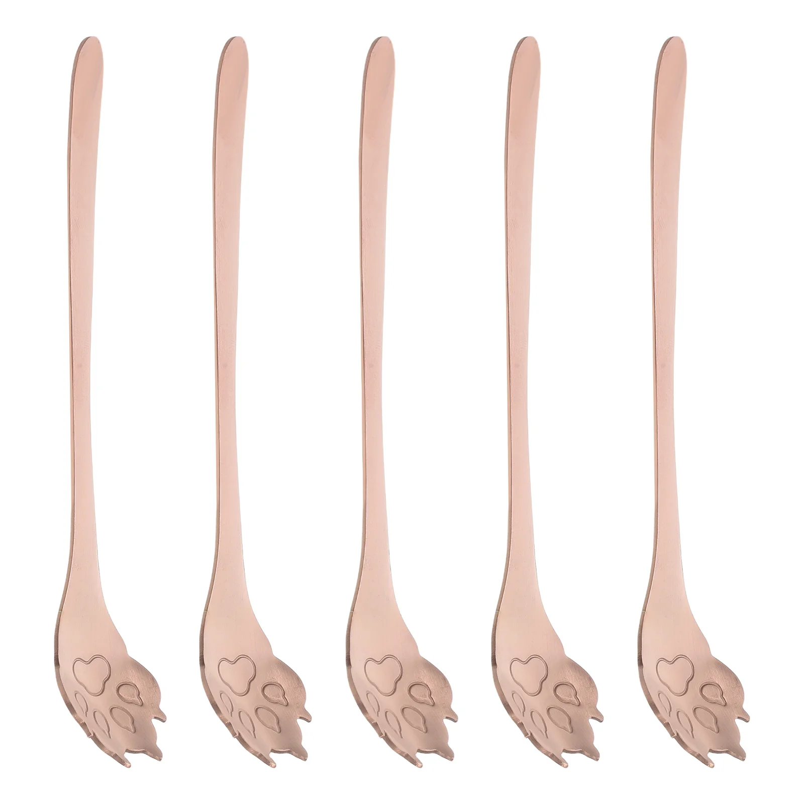 

5 PCS Mixing Spoon Silverware Tainless Steel Dessert Hollow Out Kitchen Cute Stainless Cake