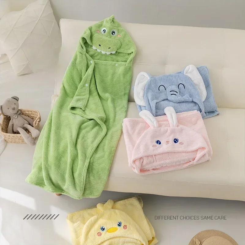 Toddler Baby Hooded Towels Newborn Bathrobe Super Soft Bath Towel Blanket Warm Sleeping Swaddle Wrap for Infant Boys Girls