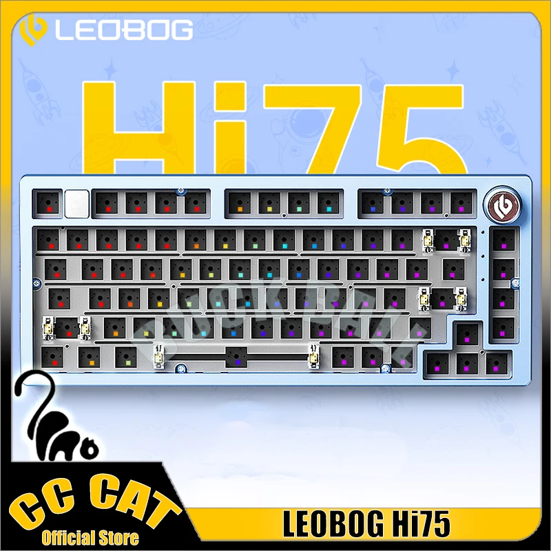 LEOBOG Hi75 Mechanical Keyboard Kit Wired Keyboard Kits Gamer Keyboards Kit With Knob Hot-Swap RGB Gasket Custom Aluminum Kits