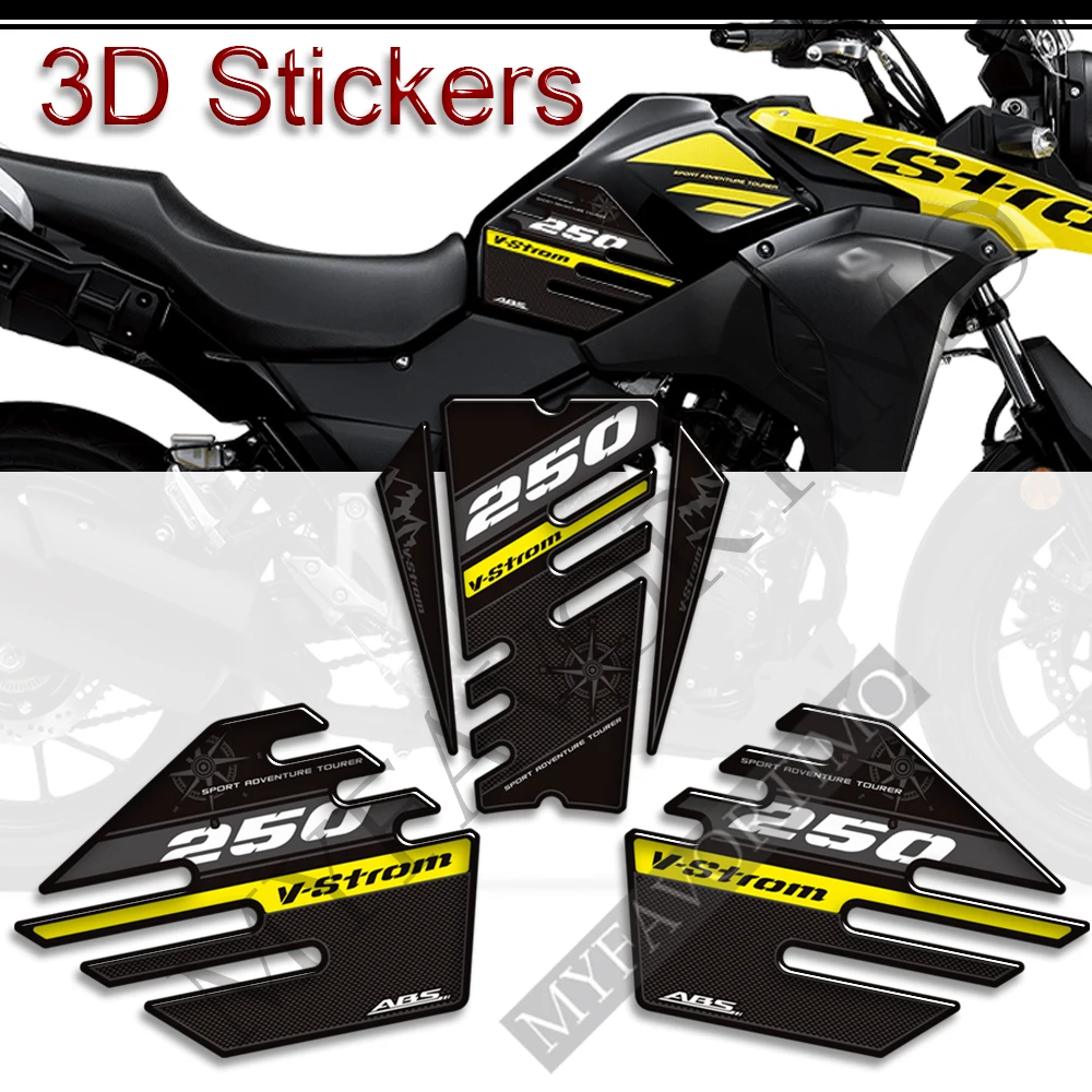 For Suzuki V-STROM VSTROM V STROM DL 250 SX 250SX  Adventure Tank Pad Protector Trunk Luggage Cases Stickers Fuel Oil Kit