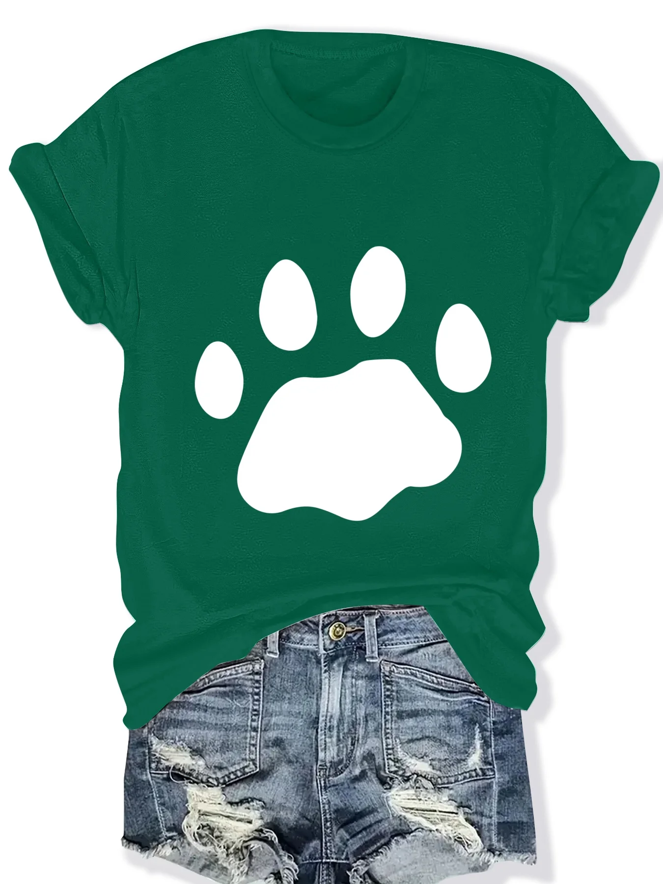 

Fashionable Geometric Print round Neck Short Sleeve Women's Top Elegant Casual Style