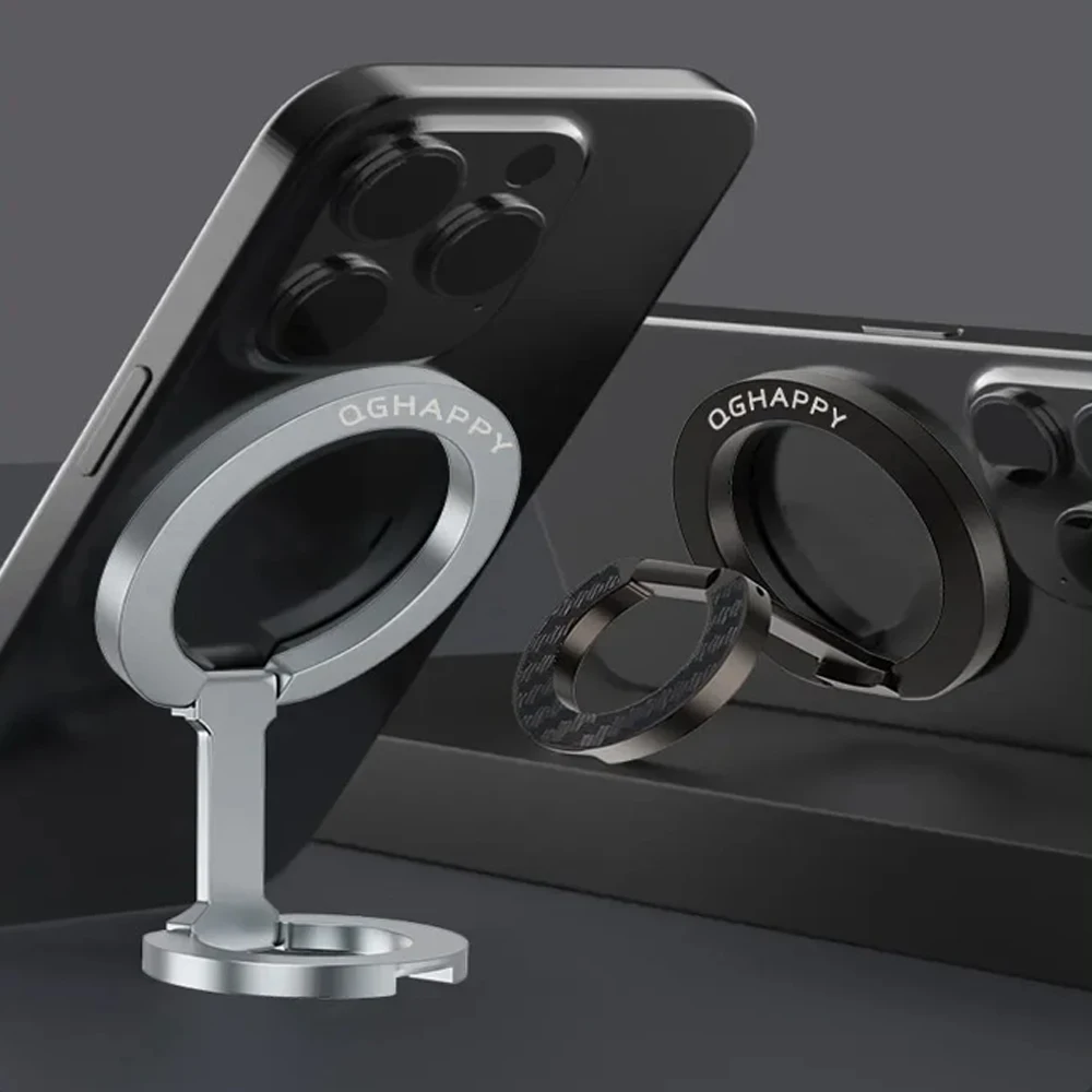 

Металлическая магнитная подставка для телефона для складного держателя телефона Magsafe 360° ° Вращающееся ленивое крепление для iPhone 16, 15, 14, 13 Pro Max, Samsung