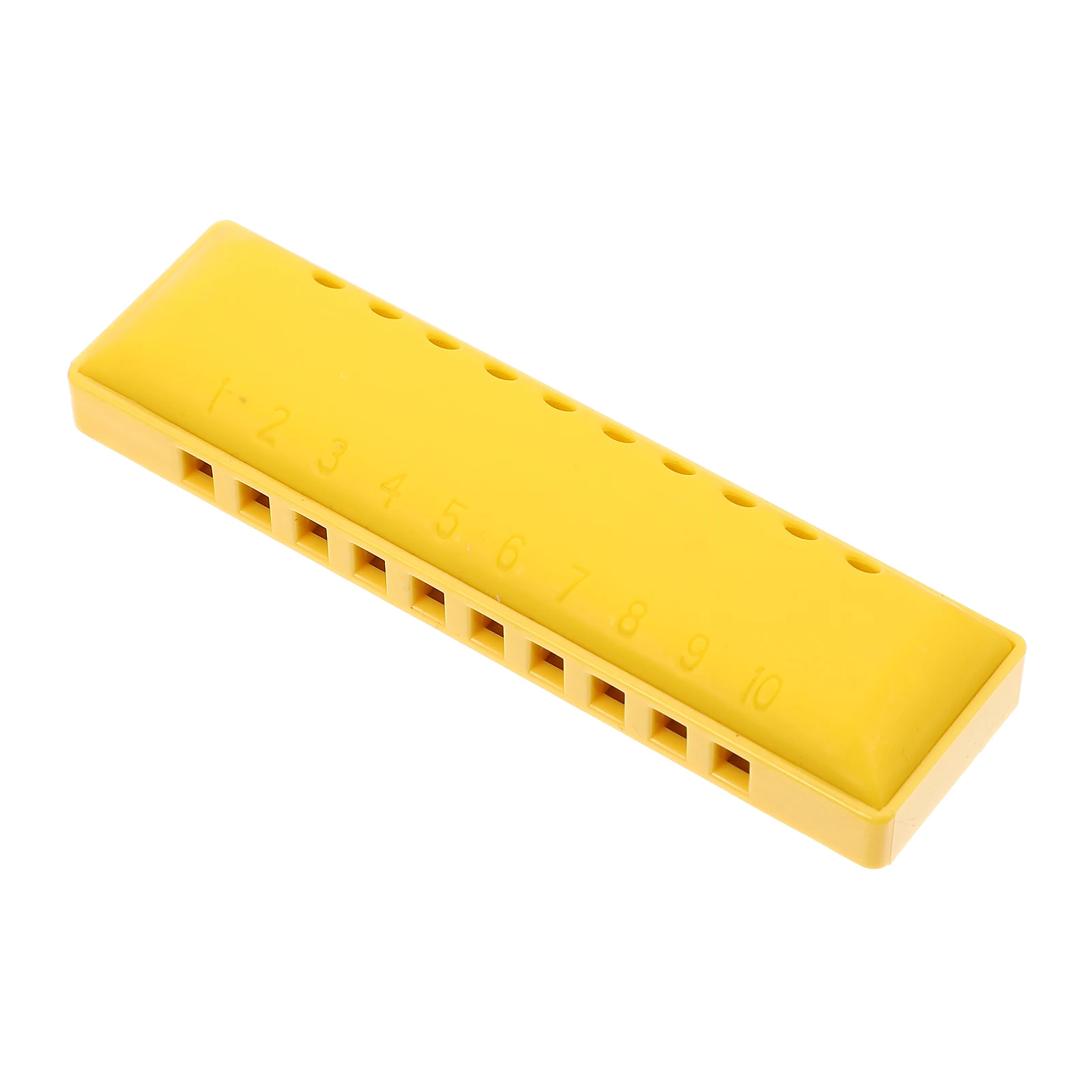 

1set Beginner Harmonica 10-hole ABS Material Kids Adults Yellow Musical Instrument 20 Tones Blues Small Durability Storage Box
