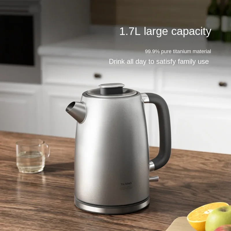 TiLIVING-Pote de água elétrico de titânio puro, High End, Home, Tea Brewing, desligamento automático, grande capacidade de 1.7L