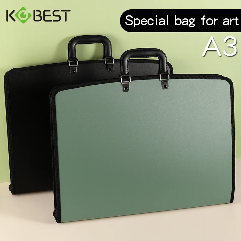 Kobest Large Capacity Portable File Bag A3 Painting Art Bag Sketch Paper Storage Outdoor Photo Selection