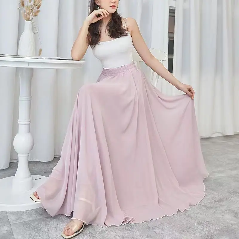 Women 540 Degree Assorted Gauze Skirt Large Swing Ballet Practice Clothes Chiffon Skirt Gypsy Long Skirts Dancer Wear