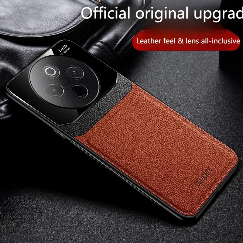 

For IQOO Z10 5G Z9 Turbo Cover Luxury PU Leather Plexiglass Magnetic Plate Shell For IQOO Neo 10 China Z9 Turbo Z10 Phone Case