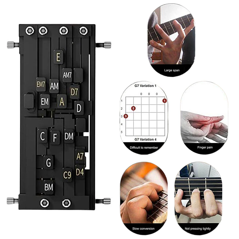 Narzędzie do nauki akordów gitarowych Pomoc w nauce akordów Pomoc gitarowa Trener akordów System nauki akordów Akcesoria gitarowe Trener gitarowy