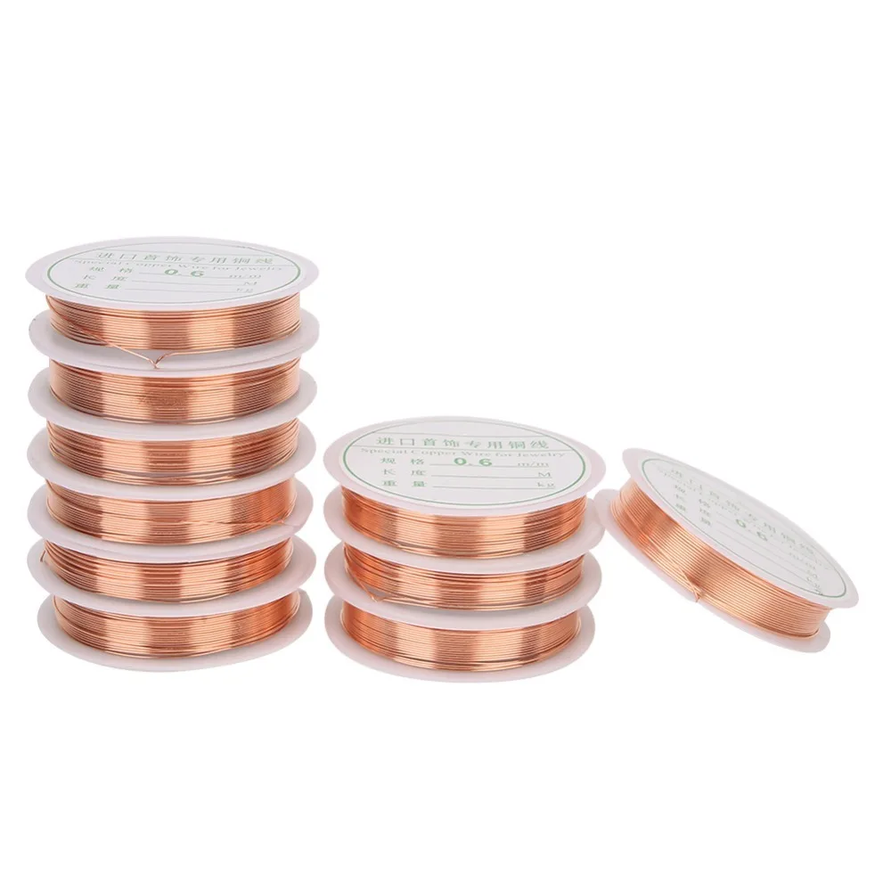 10pcs Practical 0.6mm Jewelry Copper Wire Rose Copper Bendable DIY Bracelet Necklace Jewelry DIY Projects