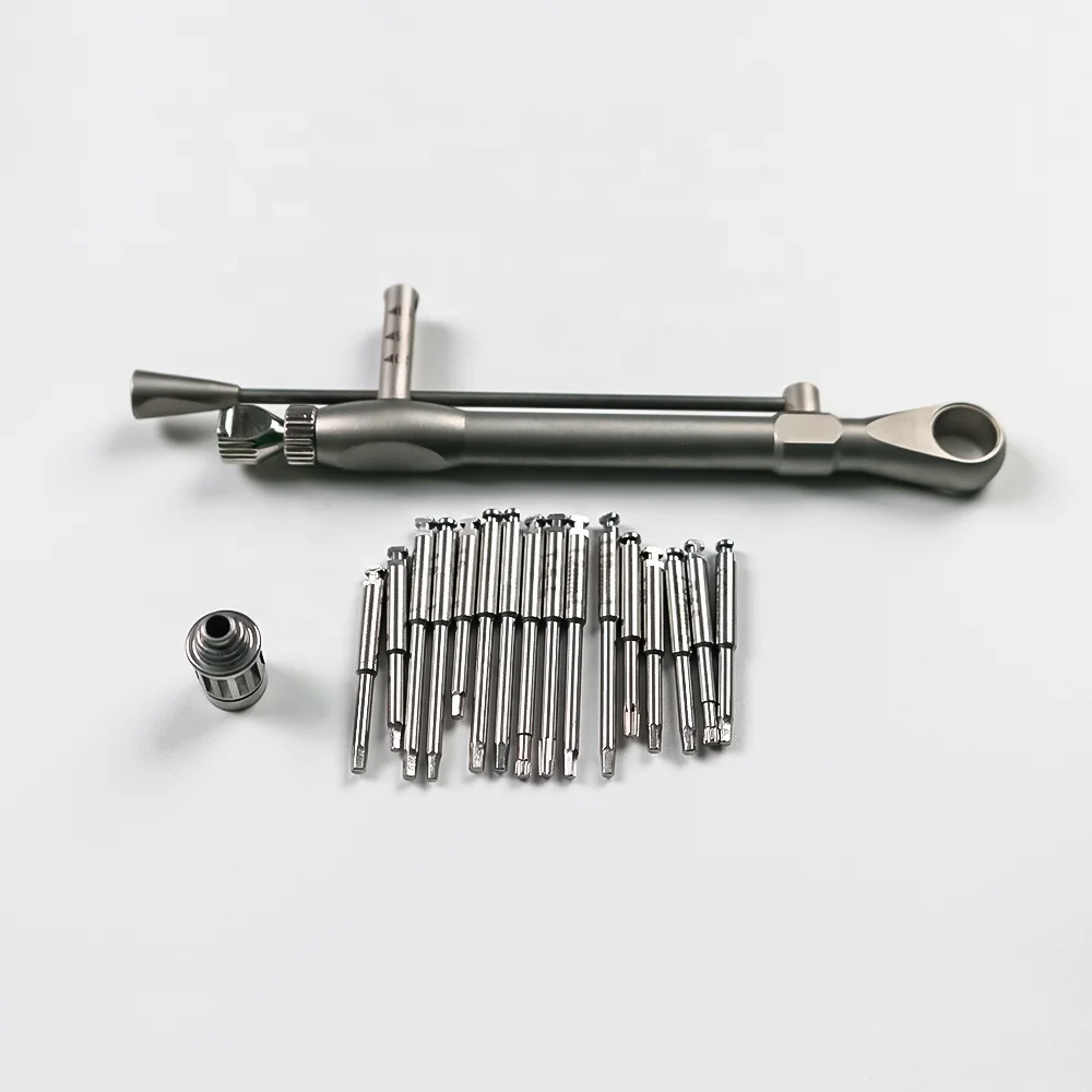 مجموعة أدوات ترميم صناعية عالمية لزراعة الأسنان مع محول لسائقي اليد