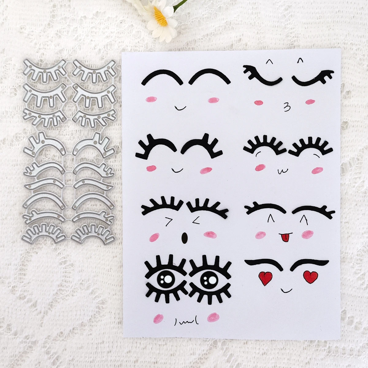 Eyebrows Eyelashes Bar Lady Halloween Suit Happy Easter Rabbit Carbon Steel Cutting Die for DIY Scrapbook Paper Photos Card