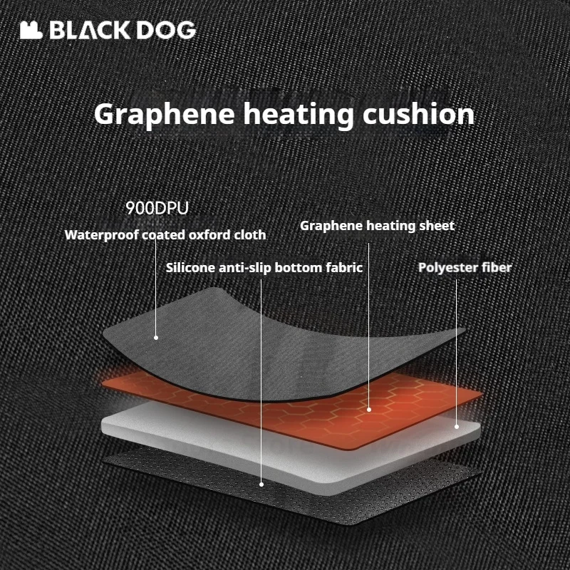 Naturehike BLACKDOG Camping Chair Heating Cushion 4-speed Temperature Winter Warmer Mat Adjustment 900D Electric Pad Mat Cover