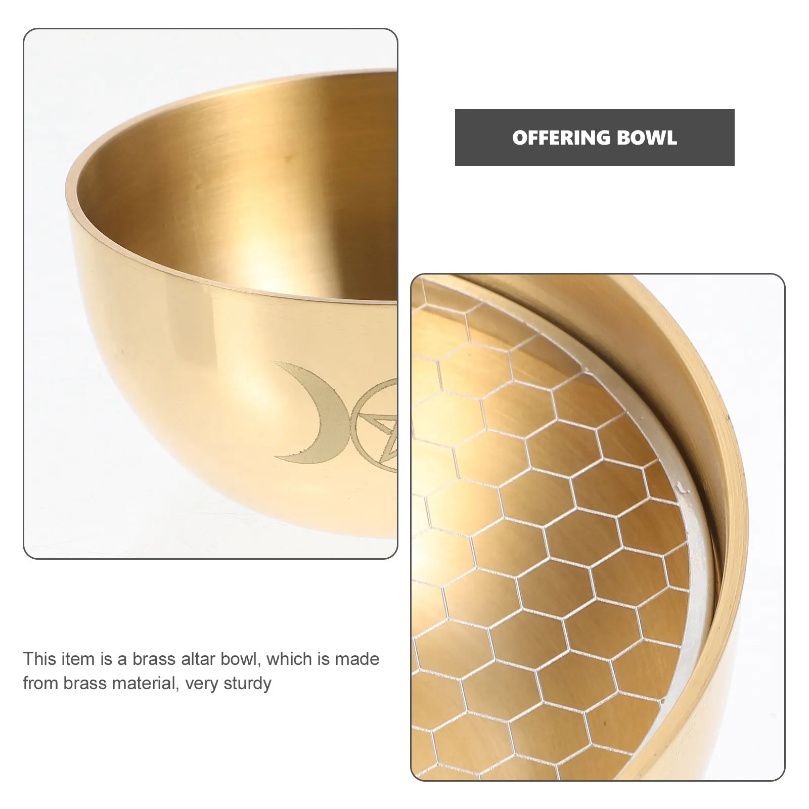 

Набор из 1-го комплекта: Священная латунная чаша с тонкой полировкой и креативным узором, чаша для подношений для религиозных церемоний, духовное украшение, памятный подарок