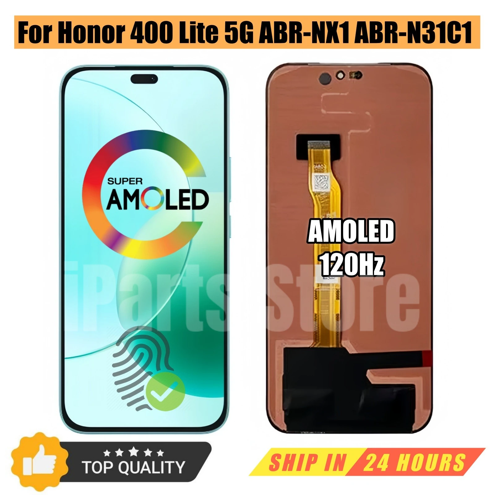 iparts-replacement-new-display-for-honor-400-lite-5g-abr-nx1-abr-n31c1-120hz-amoled-touch-screen-with-frame-assembly-oem-tested