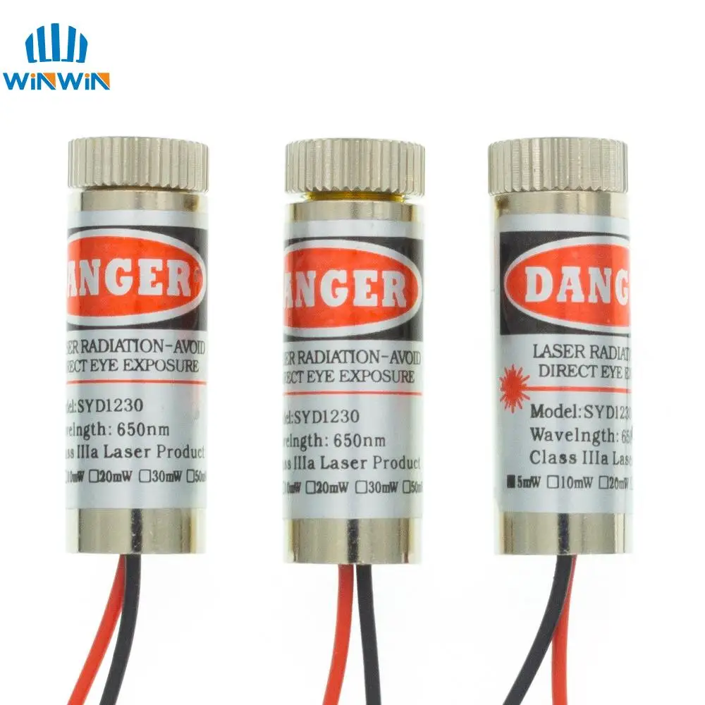 650nm 5mW Red Point / Line / Cross Laser Module Head Glass Lens Focusable Industrial Class