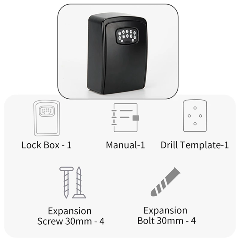 Caja de llave inteligente TUYA con Bluetooth, caja de bloqueo de almacenamiento, aplicación Smart Life, montaje en pared, seguridad antirrobo