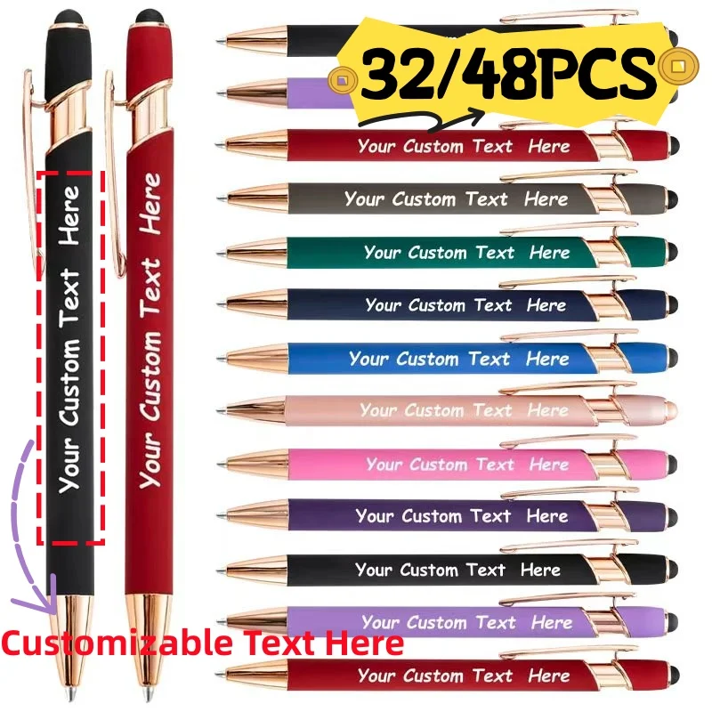 

32/48 шт. настраиваемых металлических шариковых ручек, многофункциональные пишущие принадлежности для деловых встреч и подписи документов