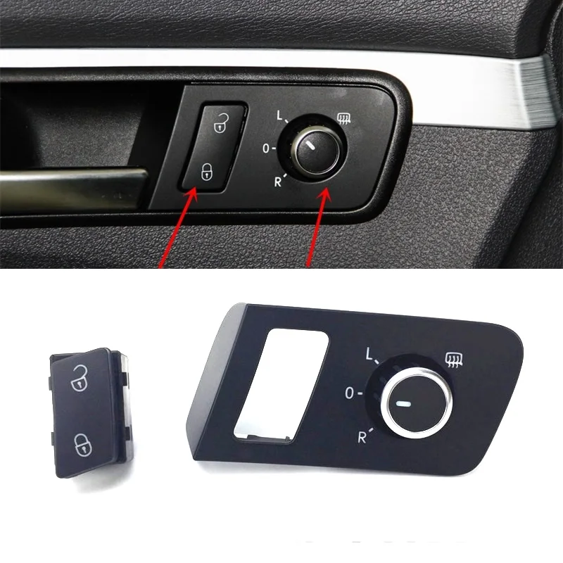 Side Door Control Switch Mirror Switch Adjust Knob For VW Touran Caddy 2003-2017 OE: 1T0 962 125B ,1T1 959 565F 1pcs