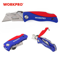 WORKPRO Electrician Folding Knife Utility Knife Pipe with 5PC Blades in Handle Pipe Cable Cutter