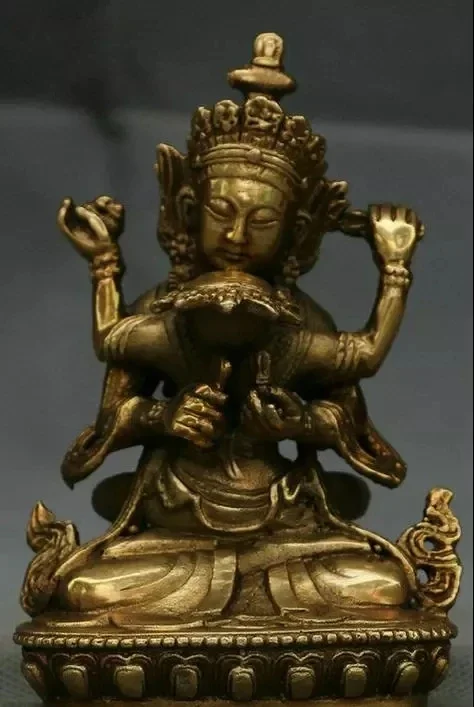 Tibet Buddhist Copper Bronze Guhyasamaja In Yab-Yum Sex Happy Buddha Statue