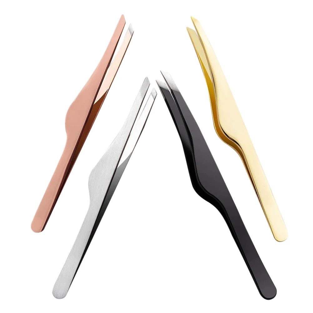 4 個の眉毛ピンセットステンレス鋼耐久性のある精密まつげアプリケーターまつげピンセット美容アクセサリー美容ツール