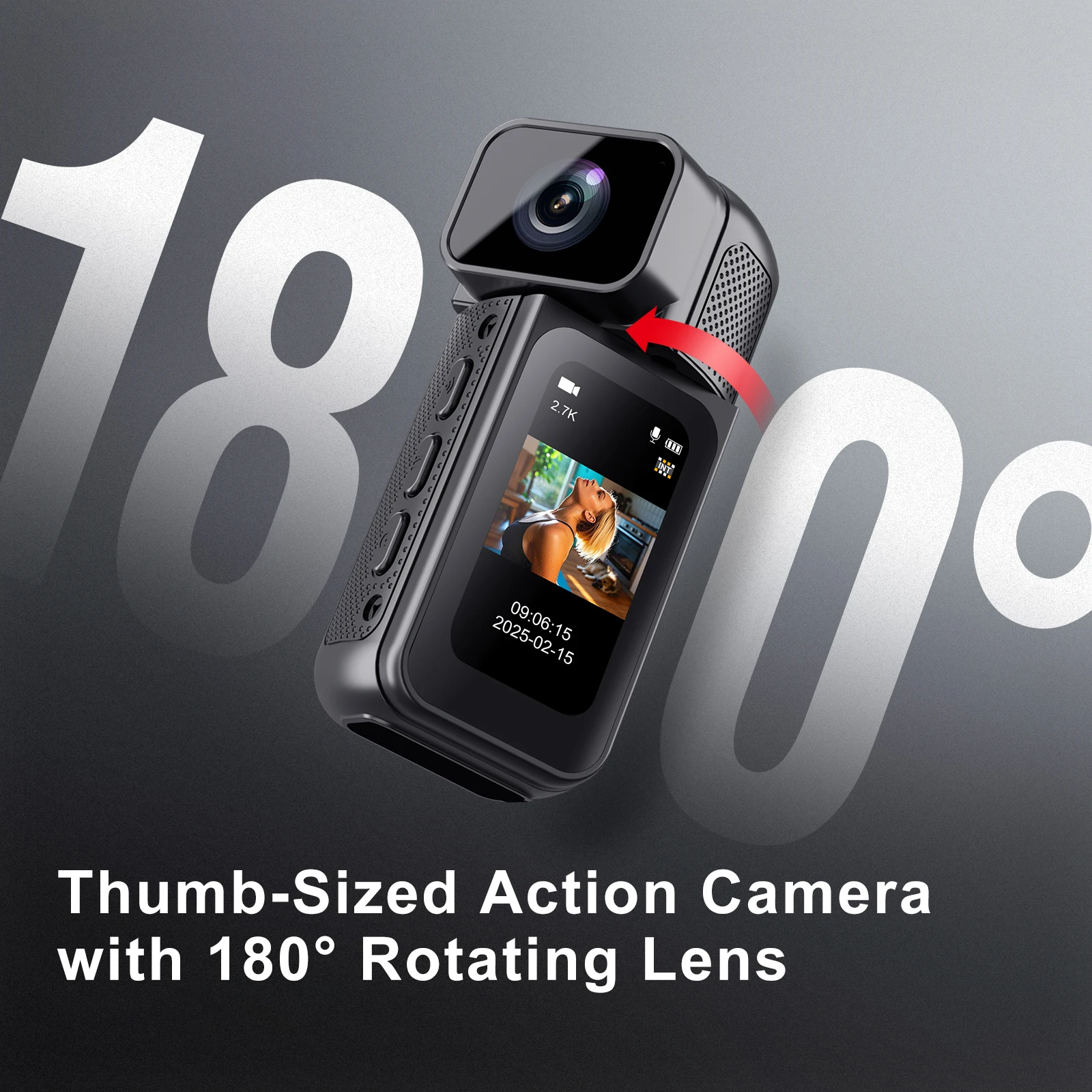 2.7K 1080P Magnetic Video Recorder WiFi Thumb Action Camera IPS Screen Small Sports DV Camcorder for Bicycle Motorcycle Riding