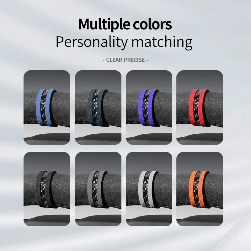 Universal Car Styling Center Line Sticker Steering Wheel Marker Suede Splicing Label Trim for vw BMW Audi benz Car Accessories