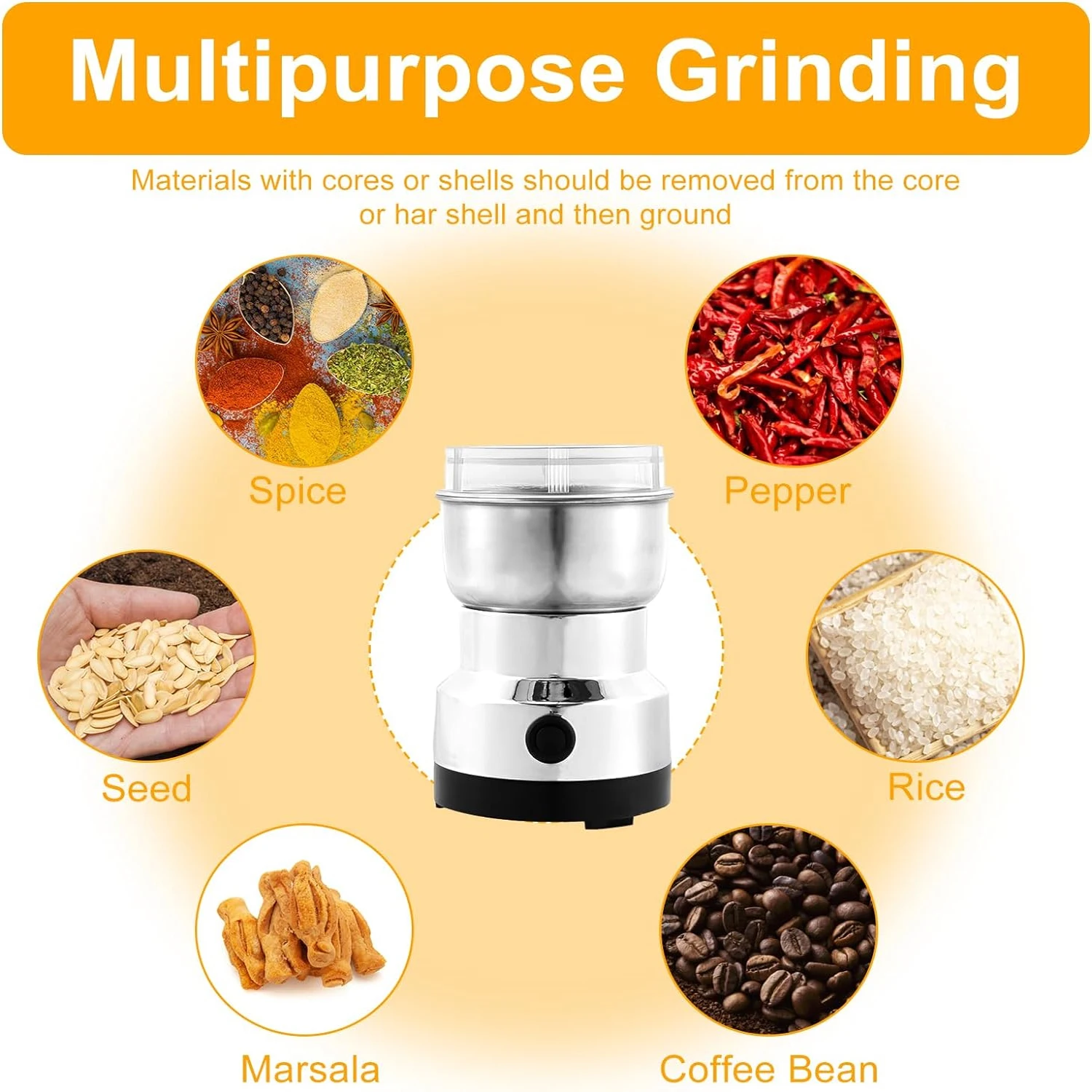 Electric Coffee Grinders Mill Food Grinder Machine Coffee Beans Grains Herbs Seasonings Spices Grinding Machine Kitchen Tool